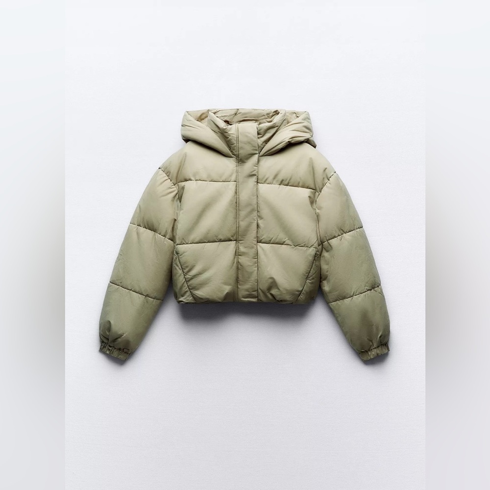Zara Taupe Brown Anorak Washed Effect Jacket in XS!